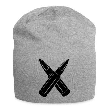 Two bullets crossed - Jersey Beanie - heather grey - Front
