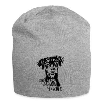 Loved by a German Pinscher Hundespruch Wilsigns - Jersey Beanie - heather grey - Front