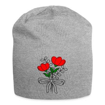 Blumenstrauss, Flowers - Jersey-Beanie - Grau meliert - Vorne