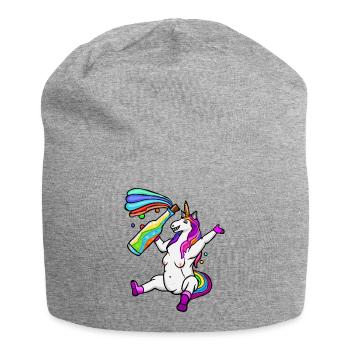 lustiges LGPT-Einhorn, buntes Einhorn, Regenbogen - Jersey-Beanie - Grau meliert - Vorne