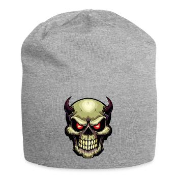 Skull - Jersey Beanie - heather grey - Front