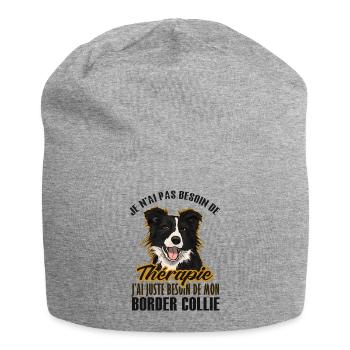Pas besoin de thérapie juste mon border collie 2 - Bonnet en jersey - gris chiné - Devant
