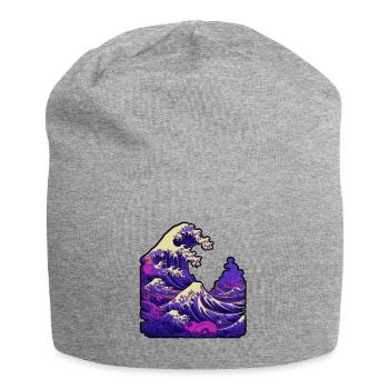 Tsunami wave japanese art, low colour palette - Jersey Beanie - heather grey - Front