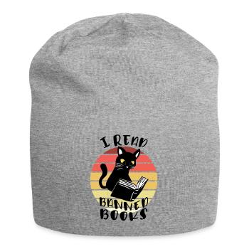J’ai lu des livres interdits Cat - Bonnet en jersey - gris chiné - Devant