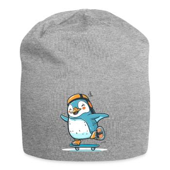 Gleiten Sie mit diesem Pinguin - Jersey-Beanie - Grau meliert - Vorne