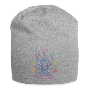 Chakra Mandala Energiesymbol Anahata - Jersey-Beanie - Grau meliert - Vorne