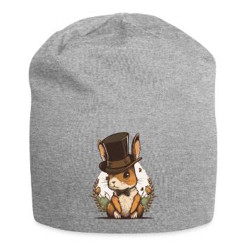 Zylinder Hase - Jersey-Beanie - Grau meliert - Vorne