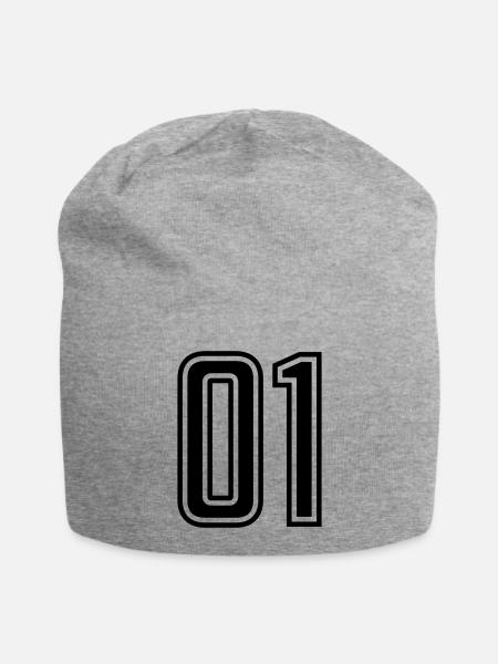 01 - Jersey-Beanie - Grau meliert
