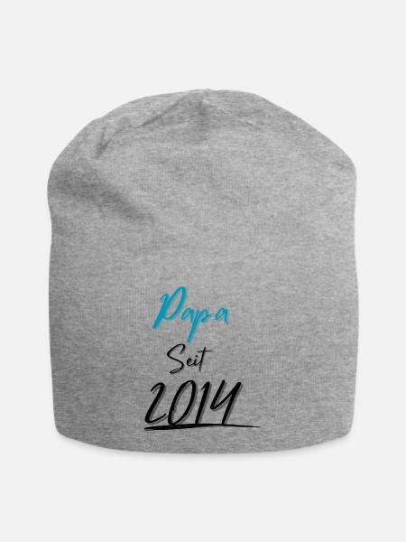 Papa seit 2014 - Jersey-Beanie - Grau meliert