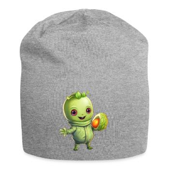 Green Alien Meets Avocado: Healthy - Jersey Beanie - heather grey - Front