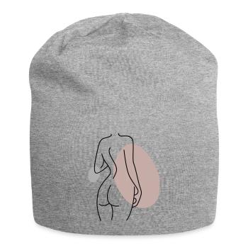 Abstraktes Design Rücken - Jersey-Beanie - Grau meliert - Vorne