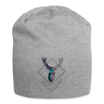 Geometric Deer – Modern Nature Design - Jersey Beanie - heather grey - Front