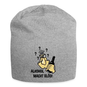 Alkohol Macht Blöd! (Karikatur / 3C) - Jersey-Beanie - Grau meliert - Vorne