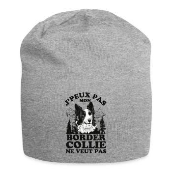 Je ne peux pas mon border collie veut pas - Bonnet en jersey - gris chiné - Devant