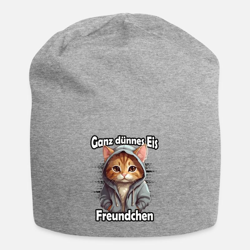Ganz dünnes Eis Freundchen - Jersey-Beanie - Grau meliert