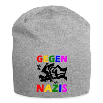 Gegen nazis faust - Jersey-Beanie - Grau meliert - Vorne