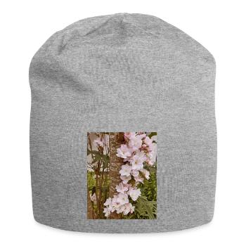 Zarte Kirschblüten auf Baumstamm - Jersey-Beanie - Grau meliert - Vorne