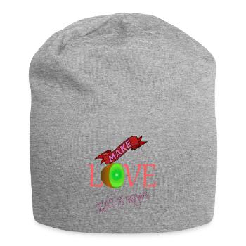 Liebe Freunde Familie Partner Glück Leben Gesund - Jersey-Beanie - Grau meliert - Vorne