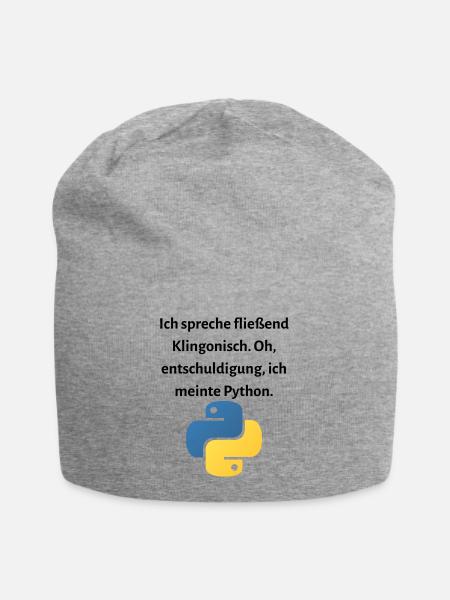 Ich spreche fließend Klingonisch... - Jersey-Beanie - Grau meliert