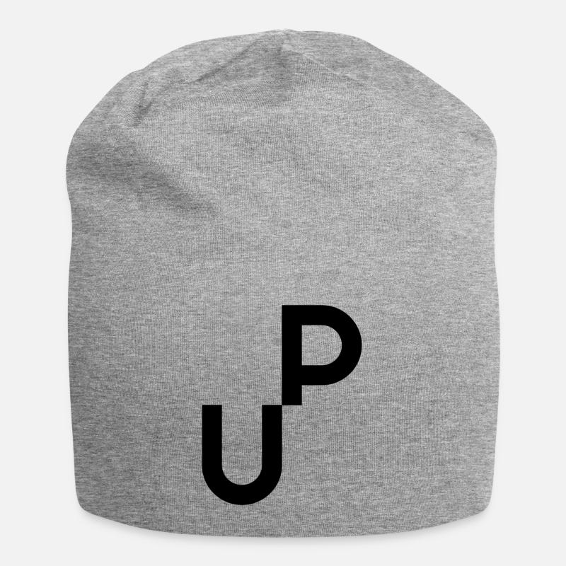 UP (positiv) - Jersey-Beanie - Grau meliert
