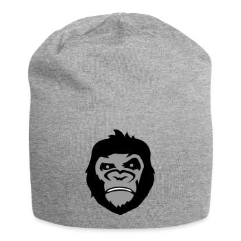 Gorilla Face - Jersey Beanie - heather grey - Front