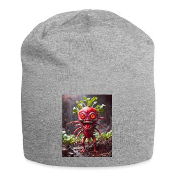 Gemüse Untergang Apokalypse Monster böser Rettich - Jersey-Beanie - Grau meliert - Vorne