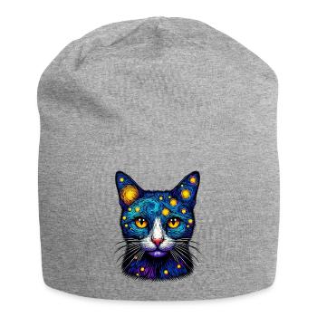 Katze - Jersey-Beanie - Grau meliert - Vorne