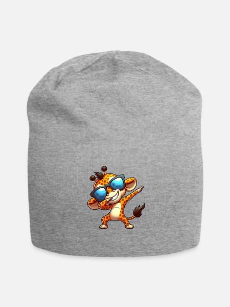 Coole Giraffe Dab Sonnenbrille Regenbogen - Jersey-Beanie - Grau meliert