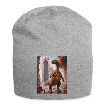 Dinos living working as a fire fighter - Jersey Beanie - heather grey - Front
