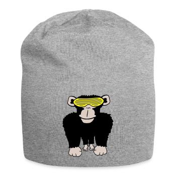 Funky Sonnenbrille Gorilla Cooler Party Affe Spaß - Jersey-Beanie - Grau meliert - Vorne