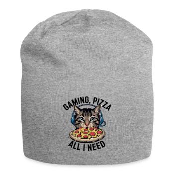 Drôles de chats Jeux Pizza Gamer Gamer Jeux - Bonnet en jersey - gris chiné - Devant