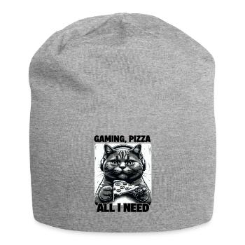 Drôles de chats Jeux Pizza Gamer Gamer Jeux - Bonnet en jersey - gris chiné - Devant