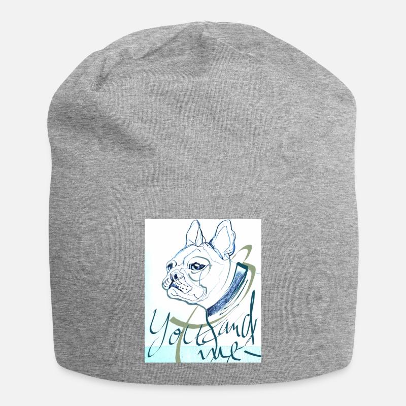 Frenchie - Jersey-Beanie - Grau meliert