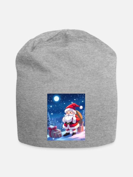 Weihnachts man mit Geschenke Sack - Jersey-Beanie - Grau meliert