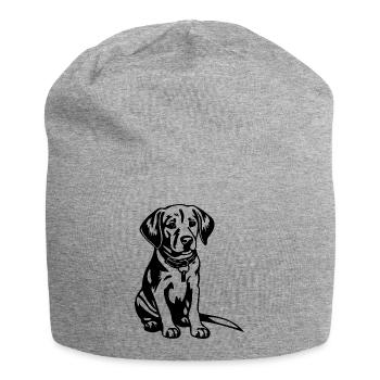 Beagle Hund - Jersey-Beanie - Grau meliert - Vorne