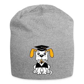 Dog School Graduation Certificate Gymnasium College Abi - Jersey Beanie - heather grey - Front