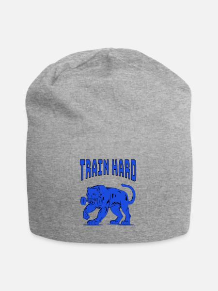 Train Hard - Jersey-Beanie - Grau meliert