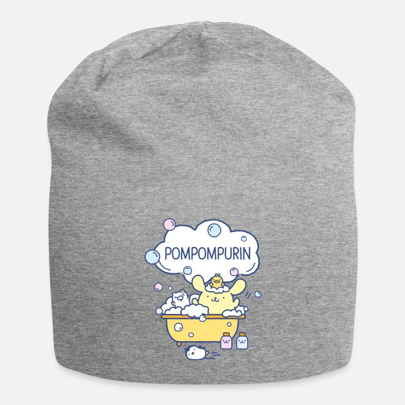 Pompompurin Baigne Avec Muffin, Custard Et Whip - Bonnet en jersey - gris chiné