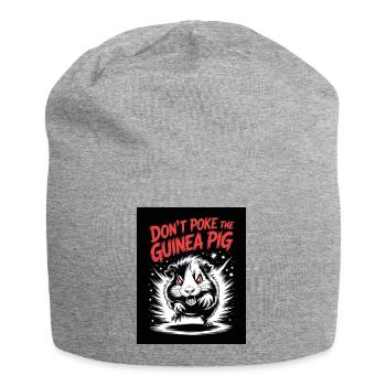 Don't Poke the Guinea Pig Motto - Jersey Beanie - heather grey - Front