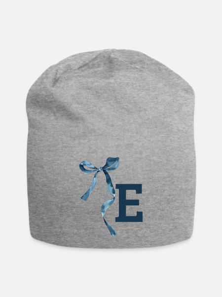 Monogramm und Geschenkidee - Jersey-Beanie - Grau meliert