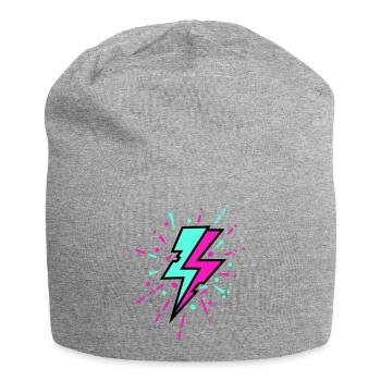 Retro Lightning Bolt Colorful Style - Jersey Beanie - heather grey - Front