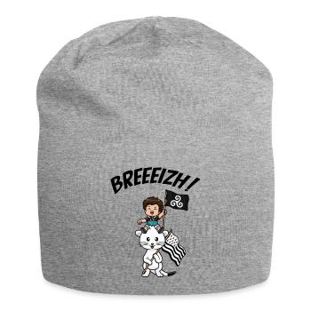 Brittany Breizh Hermine Breton Kind Gwenn ha Du - Jersey-Beanie - Grau meliert - Vorne