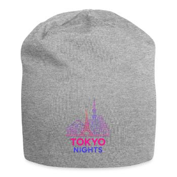 Tokyo Nights Neon Skyline Japan Design - Jersey Beanie - heather grey - Front