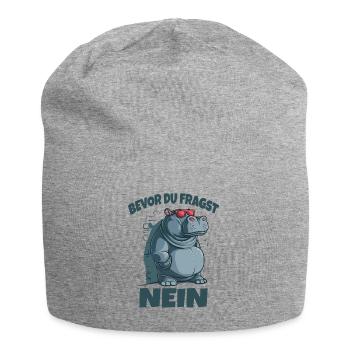 Bevor du Fragst Nein Hippo - Jersey-Beanie - Grau meliert - Vorne