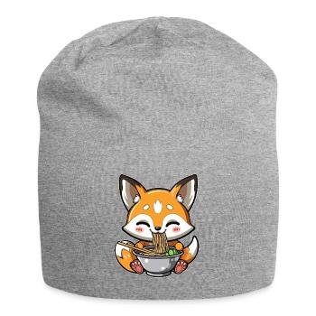 Kawaii Fox Mange Des Nouilles Ramen - Bonnet en jersey - gris chiné - Devant