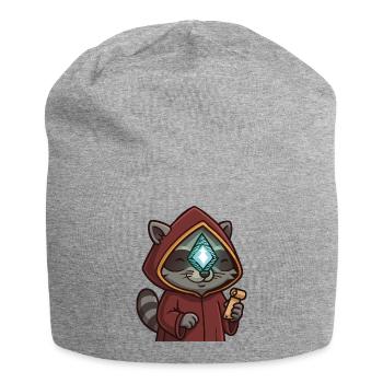 I Feel Enlightened-Raccoon - Jersey Beanie - heather grey - Front