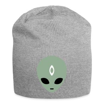 Alien Head Third Eye (three colours) - Jersey Beanie - heather grey - Front