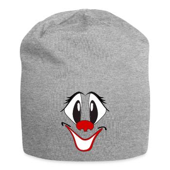 Laughing Clown Cartoon Face - Jersey Beanie - heather grey - Front