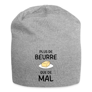 Butter block on gourmet gourmet plate - Jersey Beanie - heather grey - Front