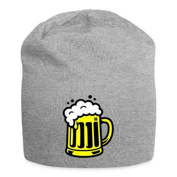 Beer Beer Mug Icon - Jersey Beanie - heather grey - Front